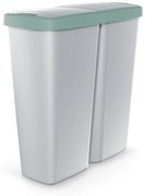 Coș de gunoi DUO gri, 50 l, verde/gri