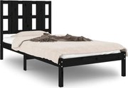 vidaXL Cadru de pat, negru, 100x200 cm, lemn masiv de pin