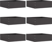 vidaXL Margine pentru gazon 6 pcs Negru 40 x 40 x 13 cm Oțel