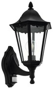 Corp de iluminat de exterior cu senzor Eglo 79556 SANTA LUCIA 1xE27/60W/230V IP44 negru