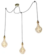 Lampă suspendată aurie cu 3 lumini inclusiv LED auriu reglabil - Cava Luxe