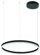 Lustra LED design modern circular ROTUNDA 60cm, negru mat