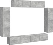 vidaXL Cabinet TV 8 pcs Gri din beton