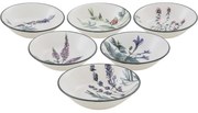 Set de 6 farfurii adânci din gresie ceramică Herbal 18 cm