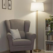 Brilagi - Lampă LED de podea CERIA 1xE27/20W/230V Ø 45 cm alb/auriu