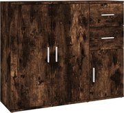 vidaXL Servantă, stejar fumuriu, 91x29,5x75 cm, lemn prelucrat