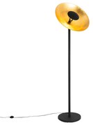 Lampă de podea industrială neagră cu interior auriu 60 cm - Magnax
