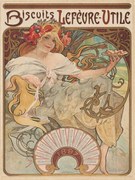 Reproducere Biscuits Lefèvre-Utile Biscuit Advert, Alfons Mucha