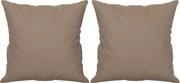 vidaXL Perne decorative, 2 buc., gri taupe, 40x40 cm, microfibră
