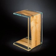 Masuta eleganta, LUX design Glass-Wood VENEZIA 40x40cm 7511781.00