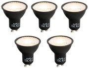 Set 5 becuri Lampa LED GU10 neagra 7W 610 lm 3000K