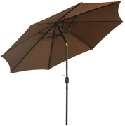 Outsunny Umbrelă de Grădină Inclinabilă 3x2.45m, Poliester Impermeabil, Cafea | Aosom Romania