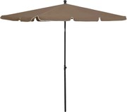 vidaXL Umbrelă de grădină cu stâlp, gri taupe, 210x140 cm