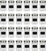 vidaXL Borcane de depozitare cu etichetă, 24 buc., 300 ml