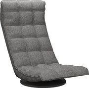 vidaXL Scaun de podea pivotant, gri deschis, material textil