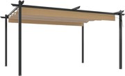 vidaXL Pavilion de grădină, acoperiș retractabil, gri taupe, 4x3 m