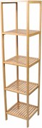 Raft din bambus, 5 rafturi, pătrat 33 x 33 x 146 cm