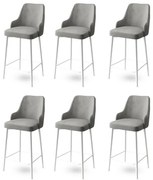 Set de scaune de bar Enox Grey and White, 6 buc., 6 buc.