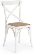 Scaun alb din rachita si lemn de Ulm, Cross Bizzotto