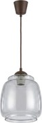 Brilagi - Lustră LED suspendată pe cablu R GLASS, 1xE27/60W/230V, Ø 26 cm, maro/gri fumuriu