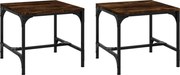 vidaXL Mese laterale, 2 buc. stejar fumuriu 40x40x35 cm lemn prelucrat