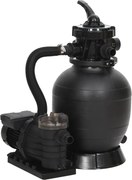vidaXL Filtru de nisip pentru piscină cu prefiltru, negru