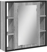 vidaXL Dulap de baie cu oglindă gri sonoma 60x16x60 cm lemn compozit