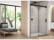 Usa de dus glisanta cu segment fix negru mat SanSwiss Cadura CAS2 140 cm dreapta