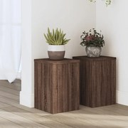 vidaXL Suporturi de plante 2 buc. stejar maro 20x20x30cm lemn compozit