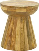 Masuta Laterala Rotunda Novia Lemn Masiv De Mango Culoare Naturala D30x35 Cm