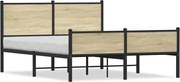 vidaXL Cadru pat metalic fără saltea, Stejar sonoma, 137x190 cm