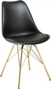 Set de 4 scaune Scandinavia negru/ auriu