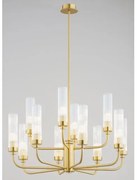 Candelabru 12 brate, alama periata, sticla canelata PRESTON 5086