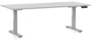 Masa inaltime reglabila OfficeTech D, 180 x 80 cm, bază gri, gri deschis