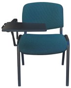 Scaun vizitator GOA BLACK cu masuta, Negru-verde stofa cagliari