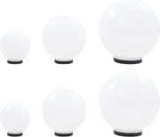 vidaXL Set lămpi glob cu LED, 6 buc., 20/30/40 cm, PMMA, sferic