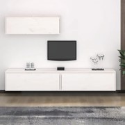 vidaXL Set dulap TV, 3 buc., alb, lemn masiv de pin