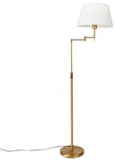 Lampă de podea inteligentă bronz cu abajur alb inclusiv Wi-Fi A60 - Ladas Deluxe