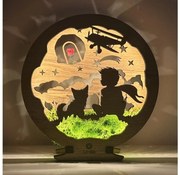 Li-Go 23634/DUB2 - Lampă decorativă de masă LED, dimabilă, LED/12W/230V, 20x22 cm, stejar