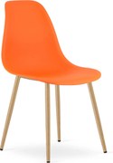 Scaun Bucatarie/Dining Velo Plus Portocaliu Picioare Metalice Finisaj Lemn