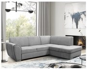 Colțar extensibil în L SERPA, cu spațiu de depozitare, pe partea dreaptă, gri