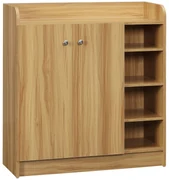 HOMCOM Dulap de pantofi din lemn pentru 12 perechi de pantofi cu 4 rafturi deschise, 83x30x90 cm | Aosom Romania