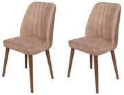 Set de scaune de sufragerie Alfa Beige and Walnut, 2 buc.