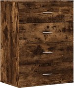 vidaXL Servantă, stejar fumuriu, 60x39x80 cm, lemn compozit