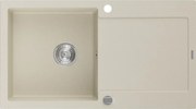 Mexen Leo chiuvetă de bucătărie din granit cu 1 compartiment cu scurgător 900 x 500 mm, bej, sifon crom - 6501901010-69