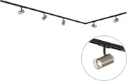 Sistem de șină monofazat modern negru cu 5 spoturi Gunmetal - Iconic Lloyd