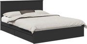 vidaXL Pat cu storage cu headboard Negru 150 x 200 cm Lemn compozit