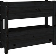 vidaXL Jardinieră, negru, 77x25x66 cm, lemn masiv de pin