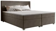 Pat matrimonial Boxspring 140 cm Simon (maro) (cu saltea, fără sp. depozitare). 1047323