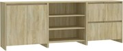 vidaXL Servantă, stejar Sonoma, 3 piese, lemn prelucrat